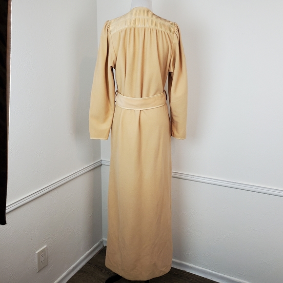 Bill Tice Robe Vintage Pleated Old Hollywood Lounge Comfort Sleep Tan Neutral - Picture 9 of 15